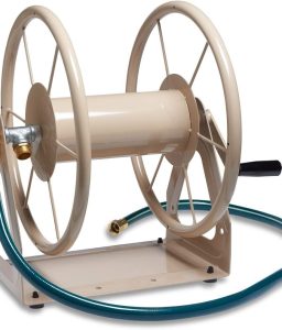 Liberty Garden Products 703-2 Multi-Purpose Steel Garden Wall/Floor Mount Hose Reel, Tan Poly