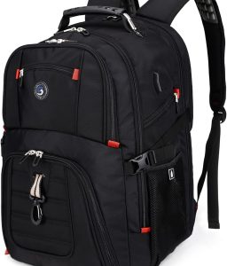 SHRRADOO Extra Large 50L Travel Laptop Backpack with USB Charging Port, College Backpack Airline Approved Business Work Bag Fits 17 Inch Computer for Men Women